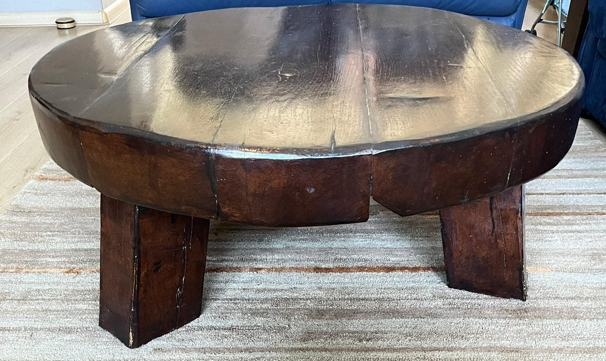 Salontafel van Oude Houten Bielzen – Uniek & Robuust, Huis en Inrichting, Ophalen, Zo goed als nieuw, Rechthoekig, 50 tot 100 cm