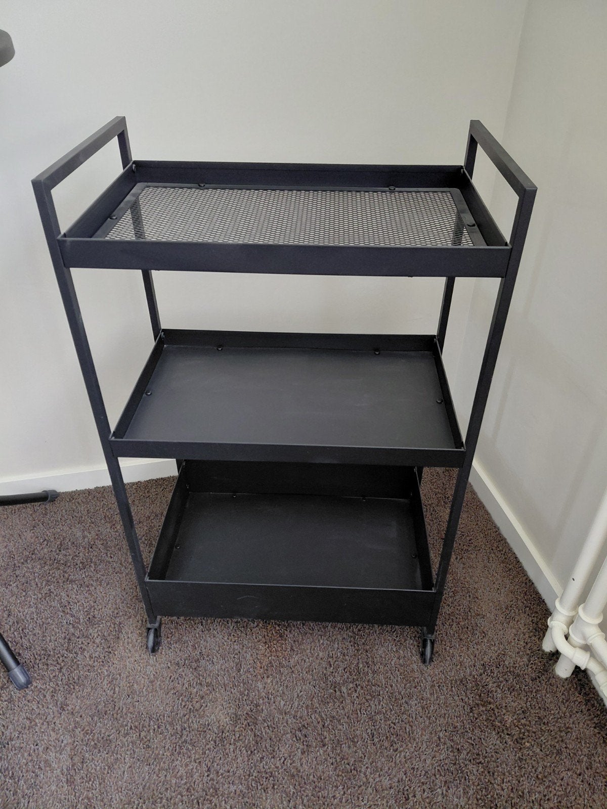 Roltafeltje, Huis en Inrichting, Tafels | Sidetables, Gebruikt, Ophalen of Verzenden, Metaal, 25 tot 50 cm