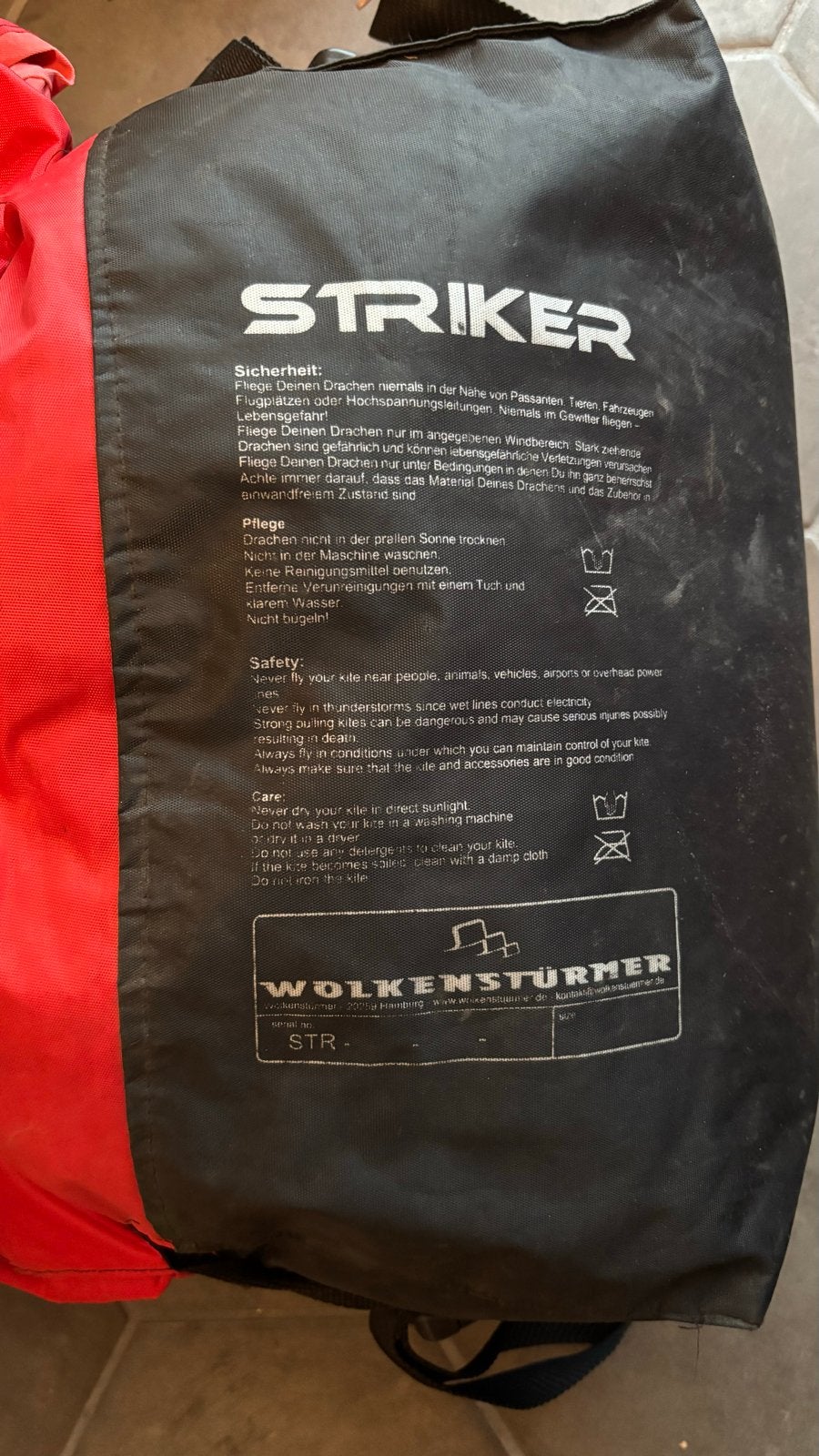 Wolkenstürmer Striker Magma 4.0 Powerkite, Ophalen of Verzenden, Gebruikt, Vierlijns, Vlieger