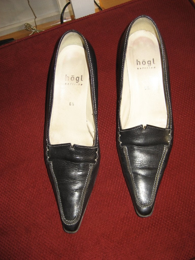 zwarte leren pumps Hogl mt. 39, Pumps, Zwart, Ophalen of Verzenden, Zo goed als nieuw