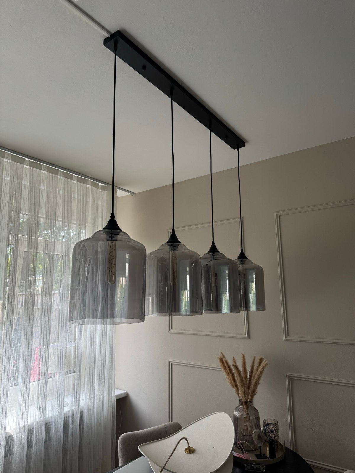 Smokey Glas Hanglamp, Ophalen, Gebruikt, Glas, E27 (groot)