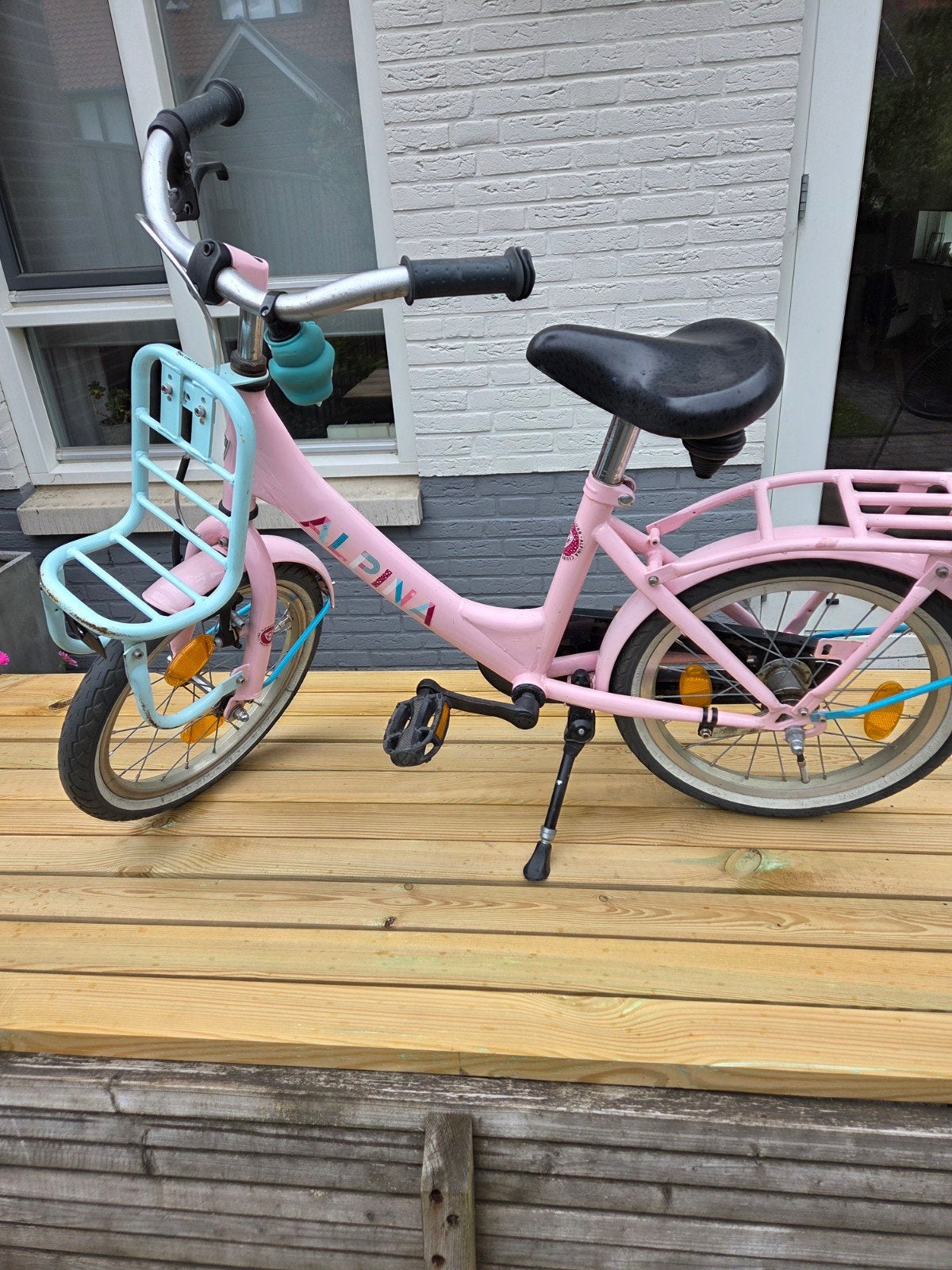 Roze Alpina kinderfiets met voor- en achterdrager, Ophalen of Verzenden