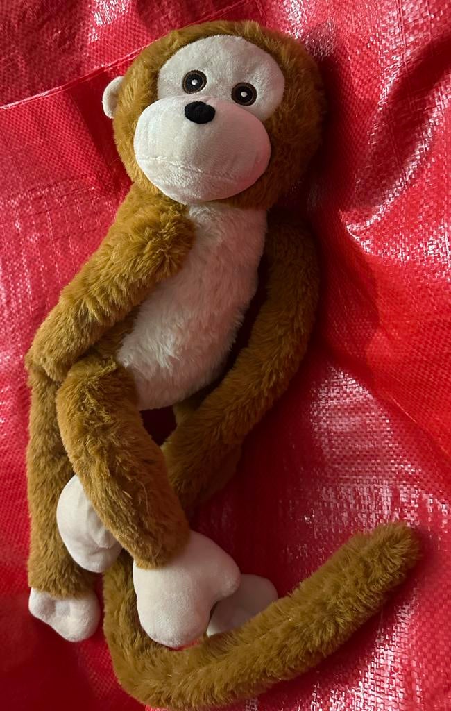 Schattige pluche aap knuffel, Ophalen of Verzenden, Zo goed als nieuw, Overige typen