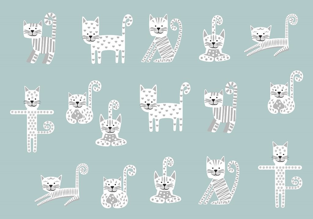 Katjes fotobehang, katten, poezen, poesje, kinderkamerbehang, Verzenden, Nieuw