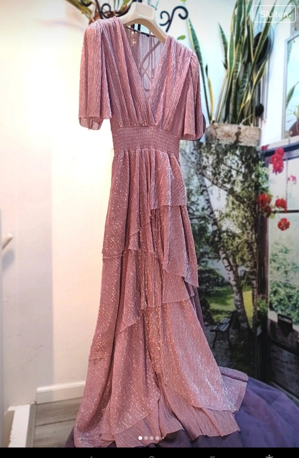 Maje Roze Maxi Jurk  XS, Ophalen of Verzenden, Roze, Maat 34 (XS) of kleiner, Onder de knie