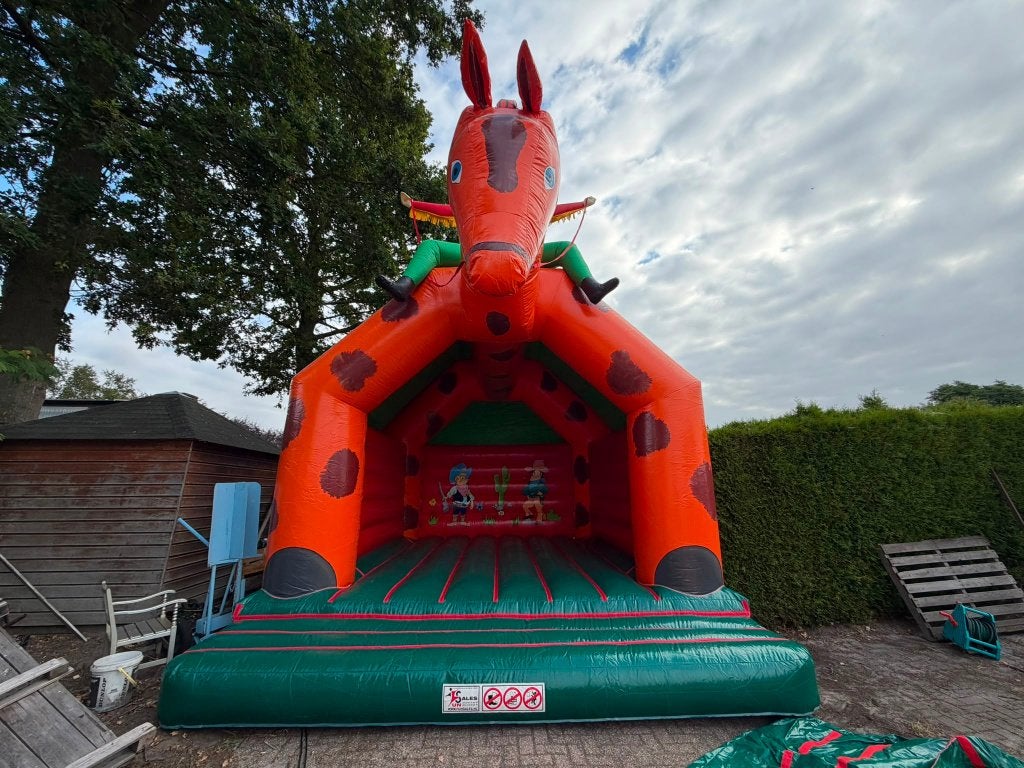 groot springkussen cowboy met paard 6x5 meter te koop, Ophalen, Nieuw, Overige