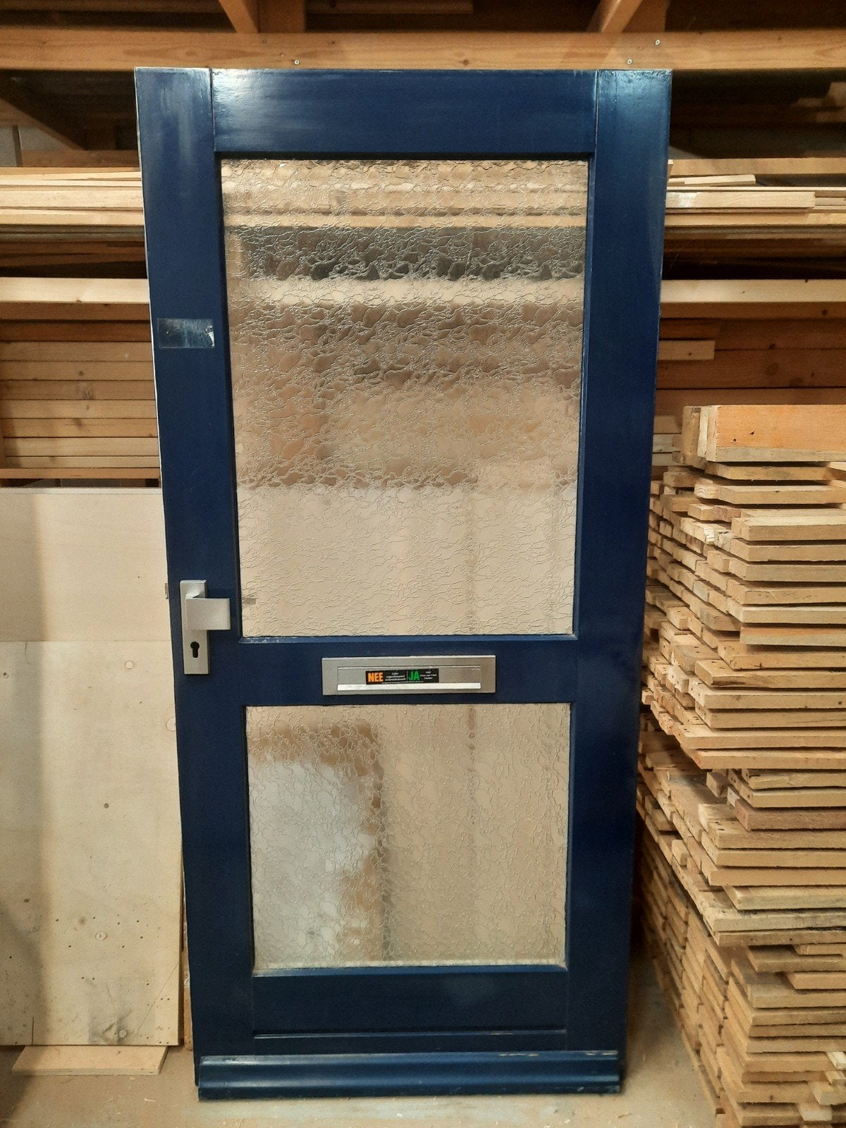 Voordeur merbau gelakt 92,6x199,6 cm., Doe-het-zelf en Verbouw, Deuren en Horren, Ophalen