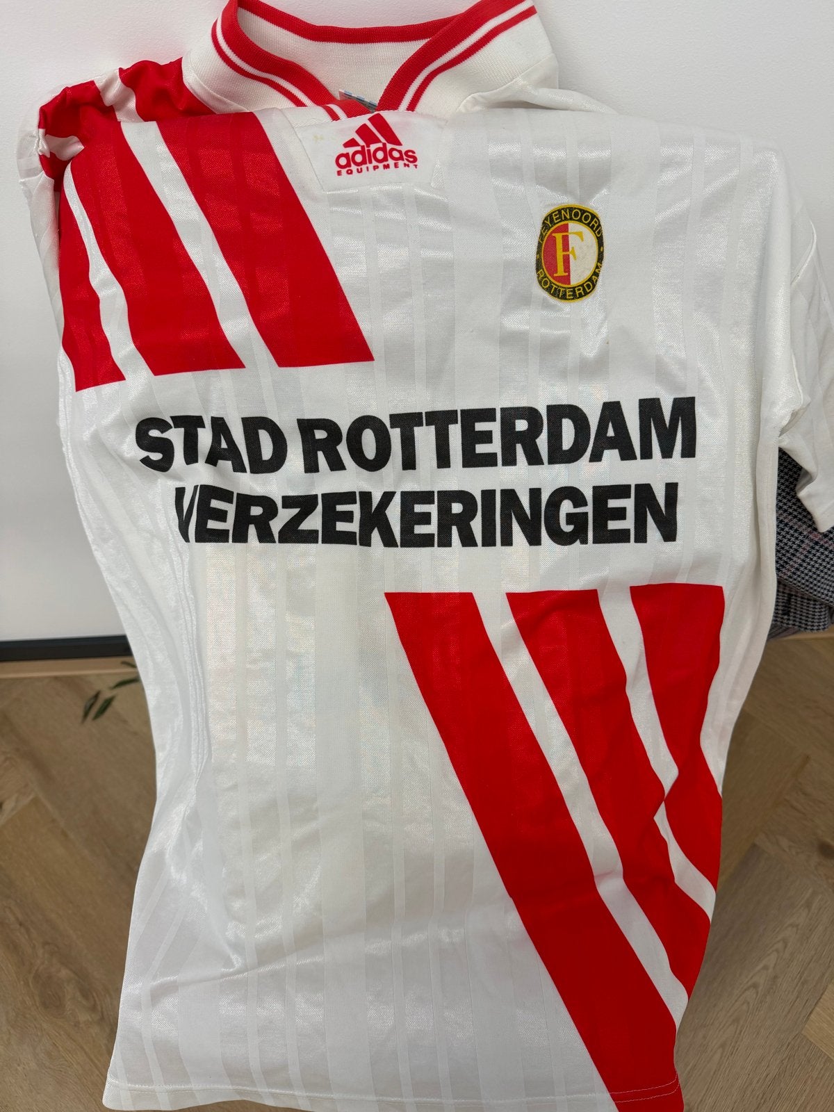 Vintage Feyenoord Thuisshirt Adidas 'Stad Rotterdam', Maat 48/50 (M), Wit, Ophalen of Verzenden, Voetbal