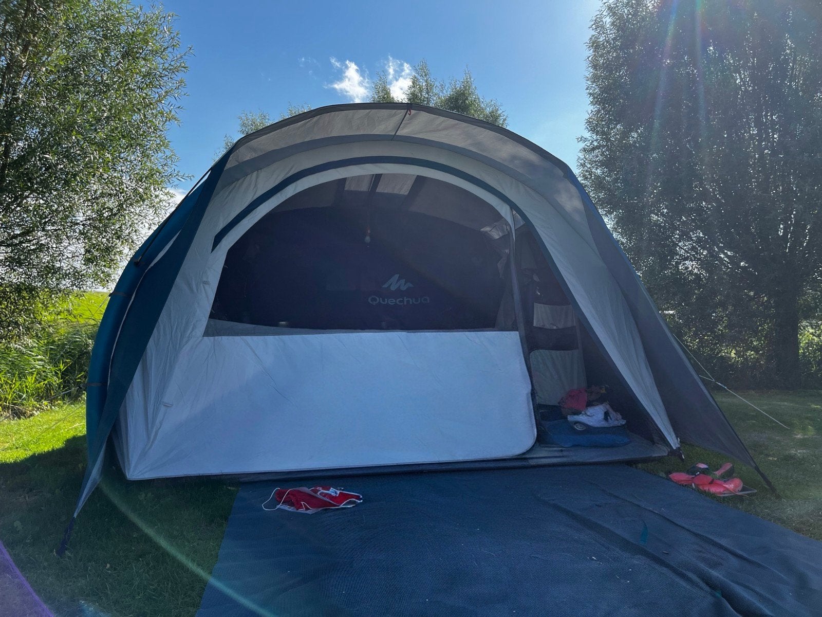 Quechua Air Seconds 5.2 opblaasbare tent (voor onderdelen), Caravans en Kamperen, Tenten, Ophalen, Gebruikt, Tot en met 5