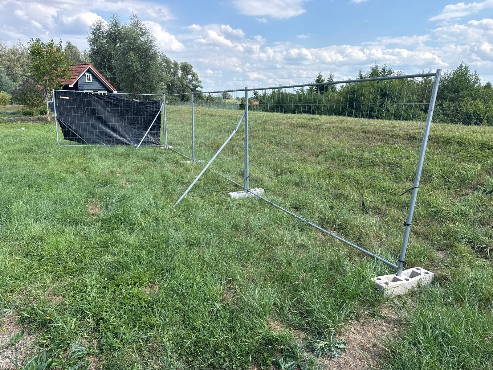 Bouwhekken met doek, betonvoeten en schoren, Ophalen, Gebruikt, Overige typen, Minder dan 2 meter