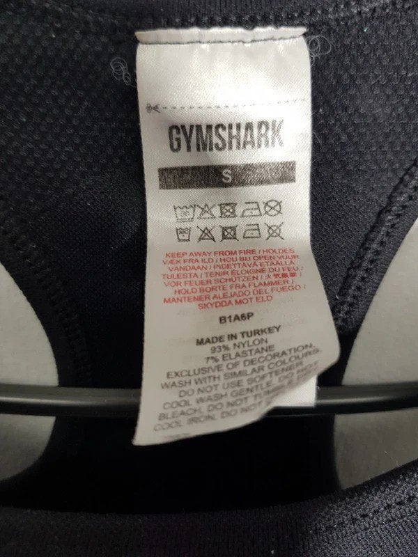 Gymshark sport bh / sport top – Zwart met rood – Maat S, Fashiontiek, Zwart, Ophalen of Verzenden, Nederland