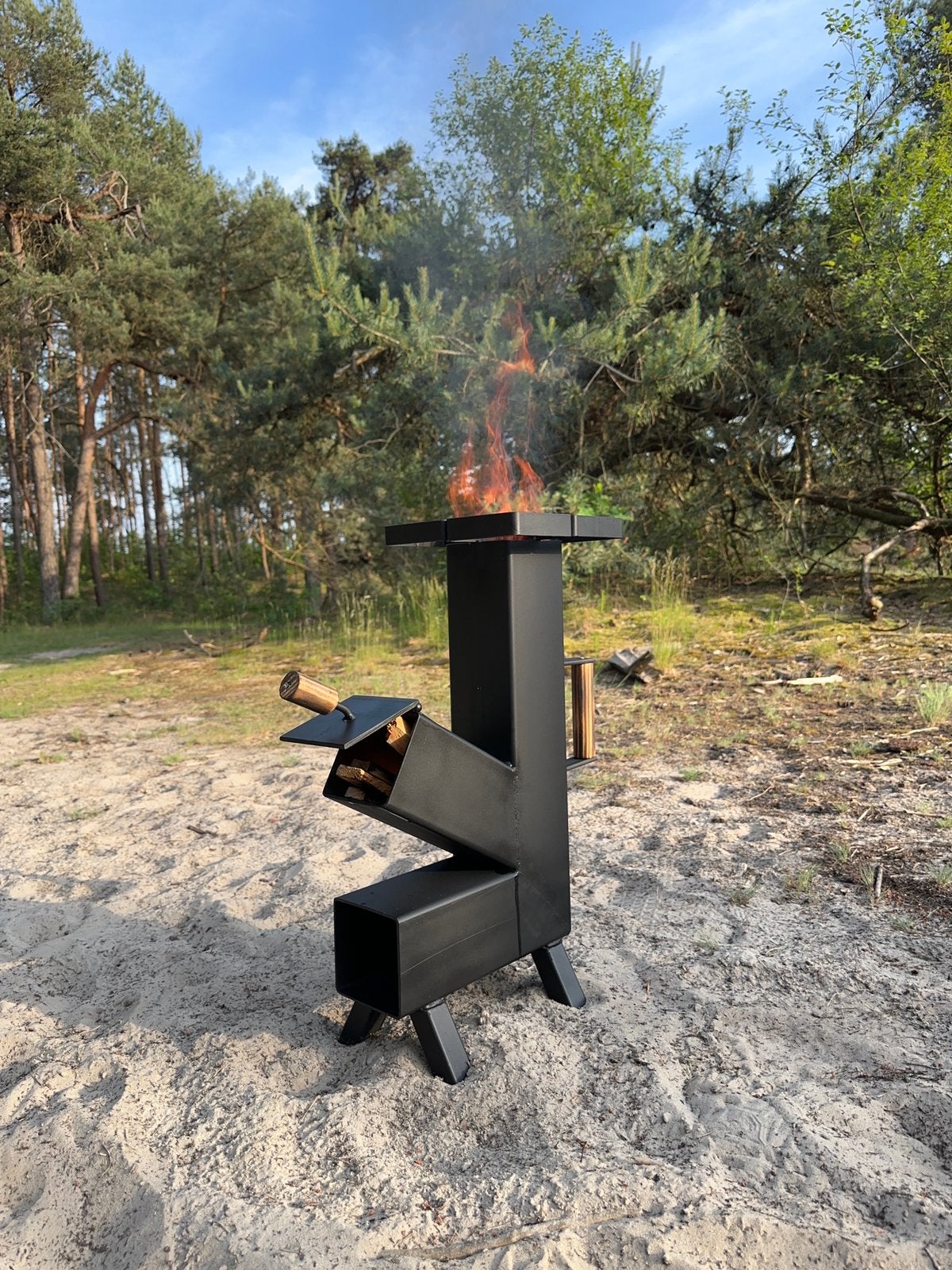 Rubuuste rocket stove/bbq, Tuin en Terras, Ophalen, Nieuw
