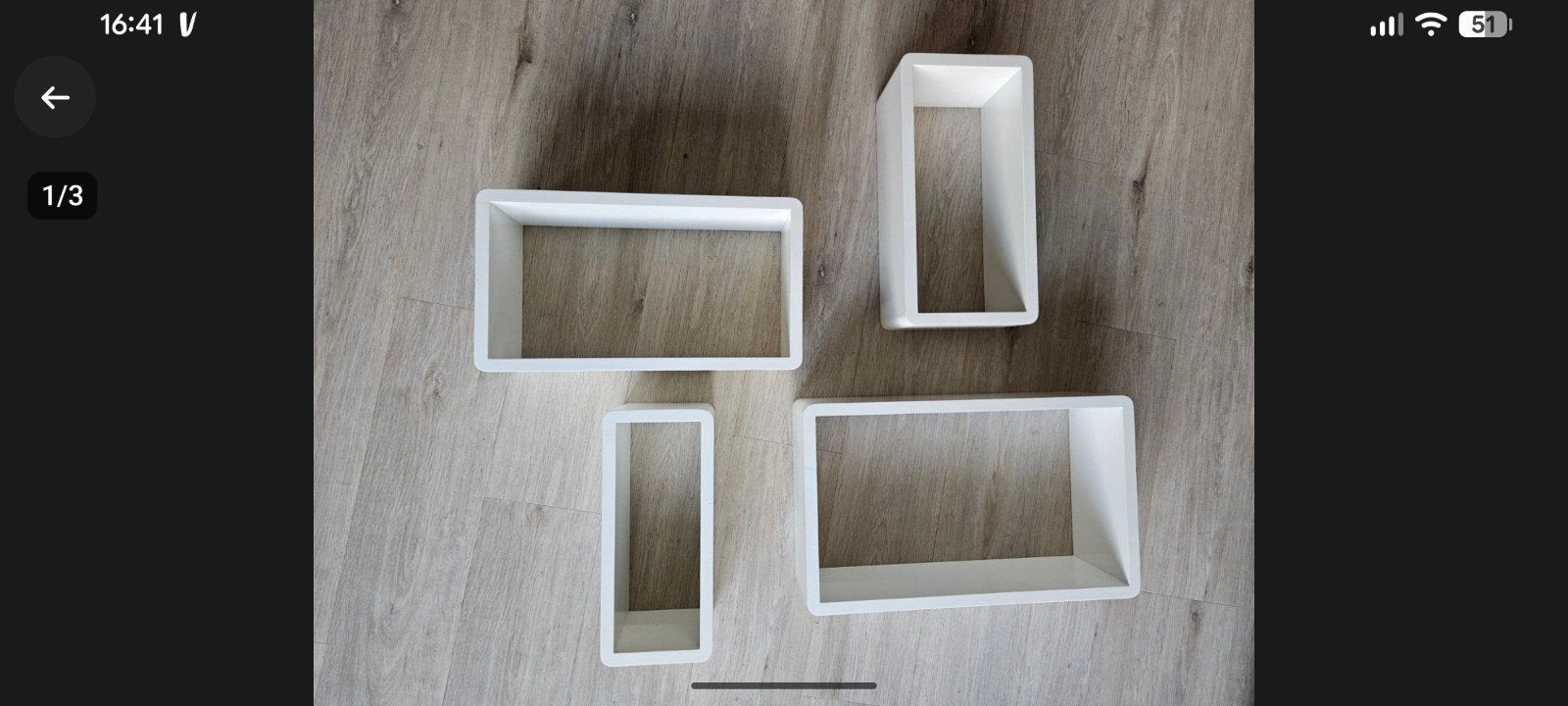 Set van 4 witte wandkastjes met blinde bevestiging, Huis en Inrichting, Ophalen of Verzenden, Zo goed als nieuw
