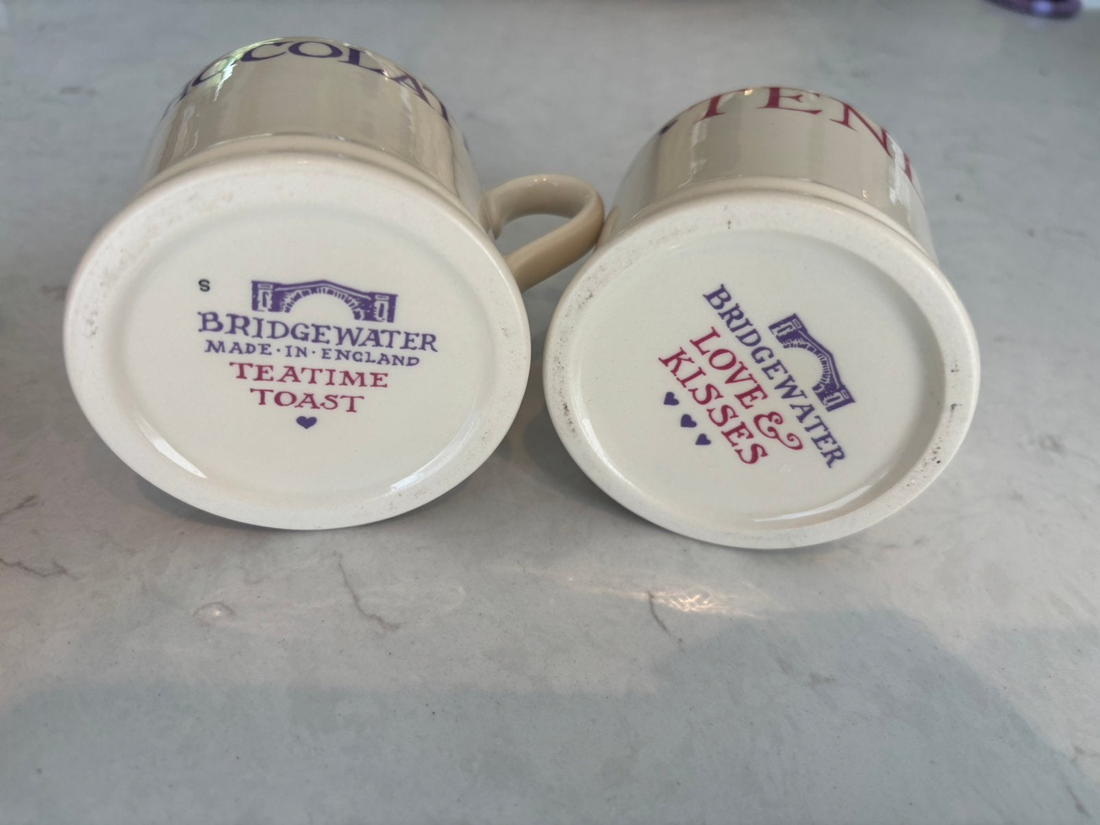 2x Emma Bridgewater baby mug love&kisses, Ophalen, Nieuw, Aardewerk, Overige stijlen