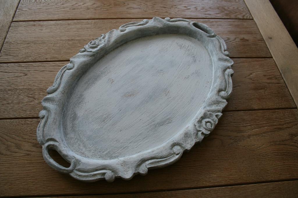 Rustiek  dienblad, Ophalen of Verzenden, Gebruikt, Ovaal, Hout