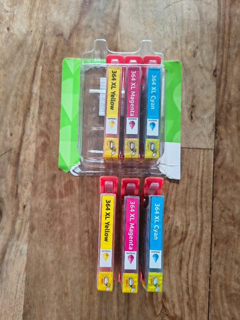 6x nieuwe inktcartridges HP 364 XL. Kleur cartridge nieuw., Nieuw, Ophalen of Verzenden, Onb, Onb