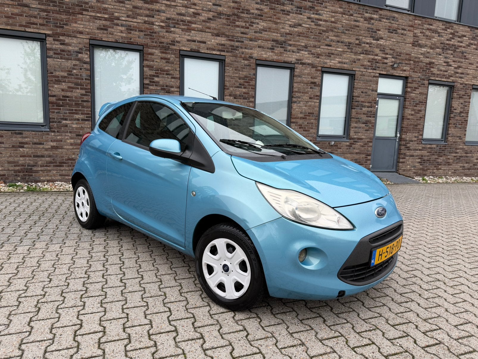 Ford Ka Titanium 1.2 51KW 2009 Airco Elek Ramen Blauw, Voorwielaandrijving, Stof, 1242 cc, 4 cilinders