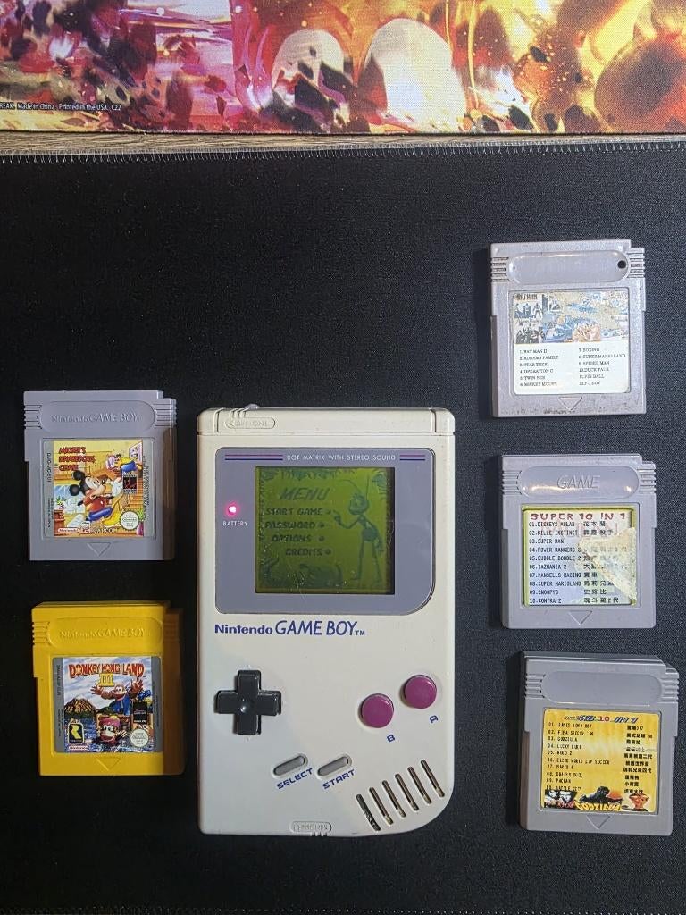 Nintendo Gameboy Classic (DMG-01) + 3 spellen, Avontuur en Actie, Gebruikt, 1 speler, Ophalen of Verzenden