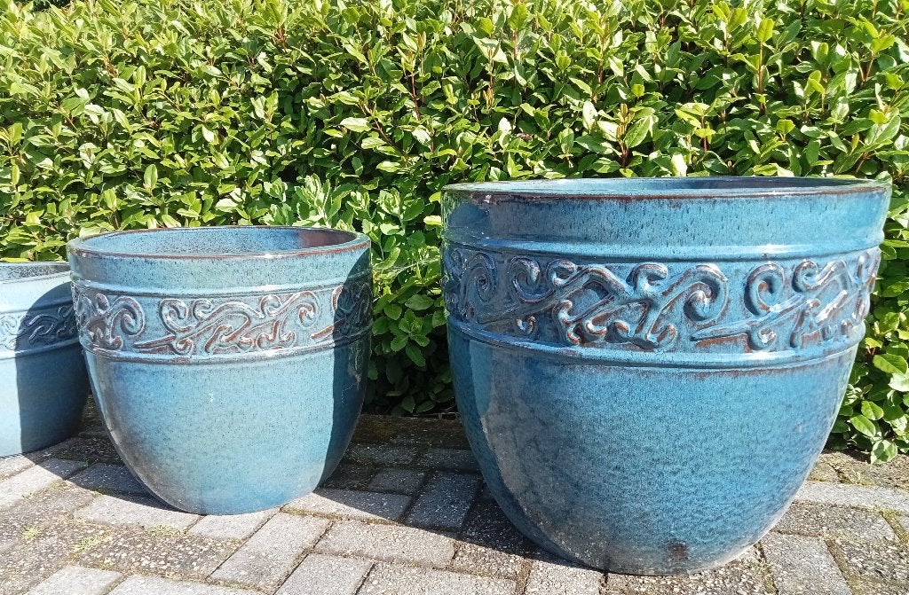Noble Egg Swirl in Antic Blue of magiato., Ophalen, 40 cm of meer, Rond, Nieuw