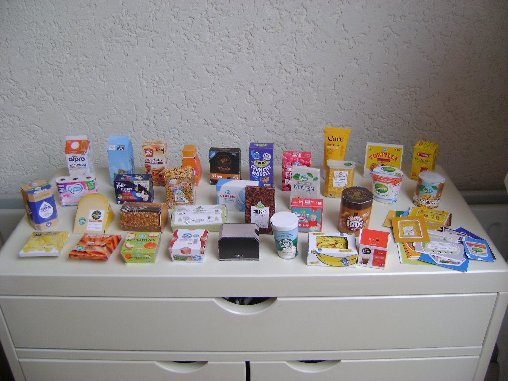 33 del ah boodschapjes van de laatste serie met de kaartjes, Albert Heijn, Ophalen of Verzenden