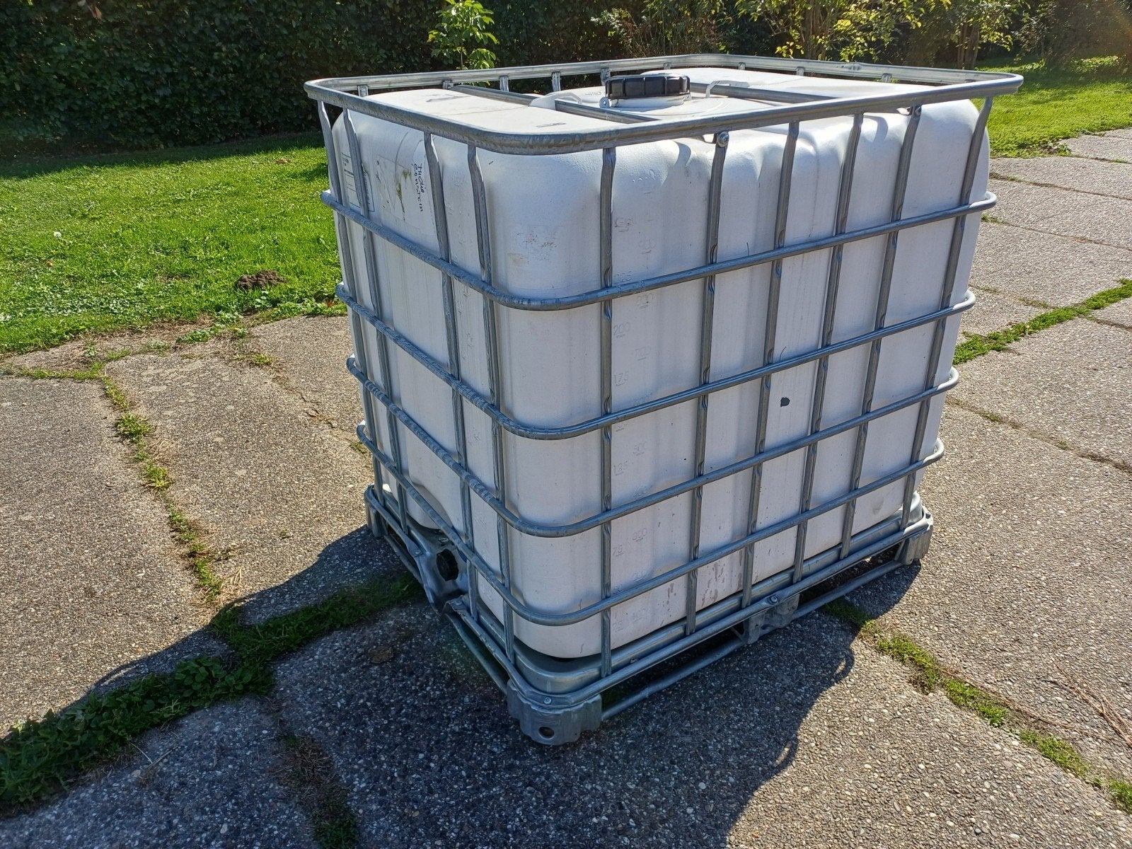 Witte IBC container, schoongemaakt, metalen pallet, Doe-het-zelf en Verbouw, Ophalen, Gebruikt, 100 cm of meer, 60 cm of meer