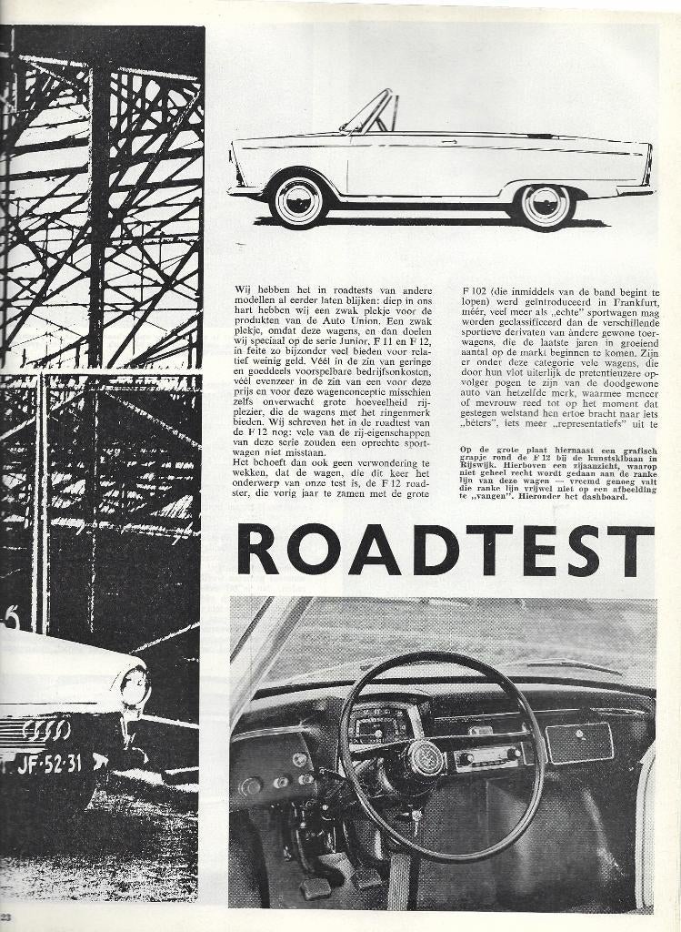 Autovisie test DKW F12 Roadster 1964, Ophalen of Verzenden, Gelezen, Overige merken