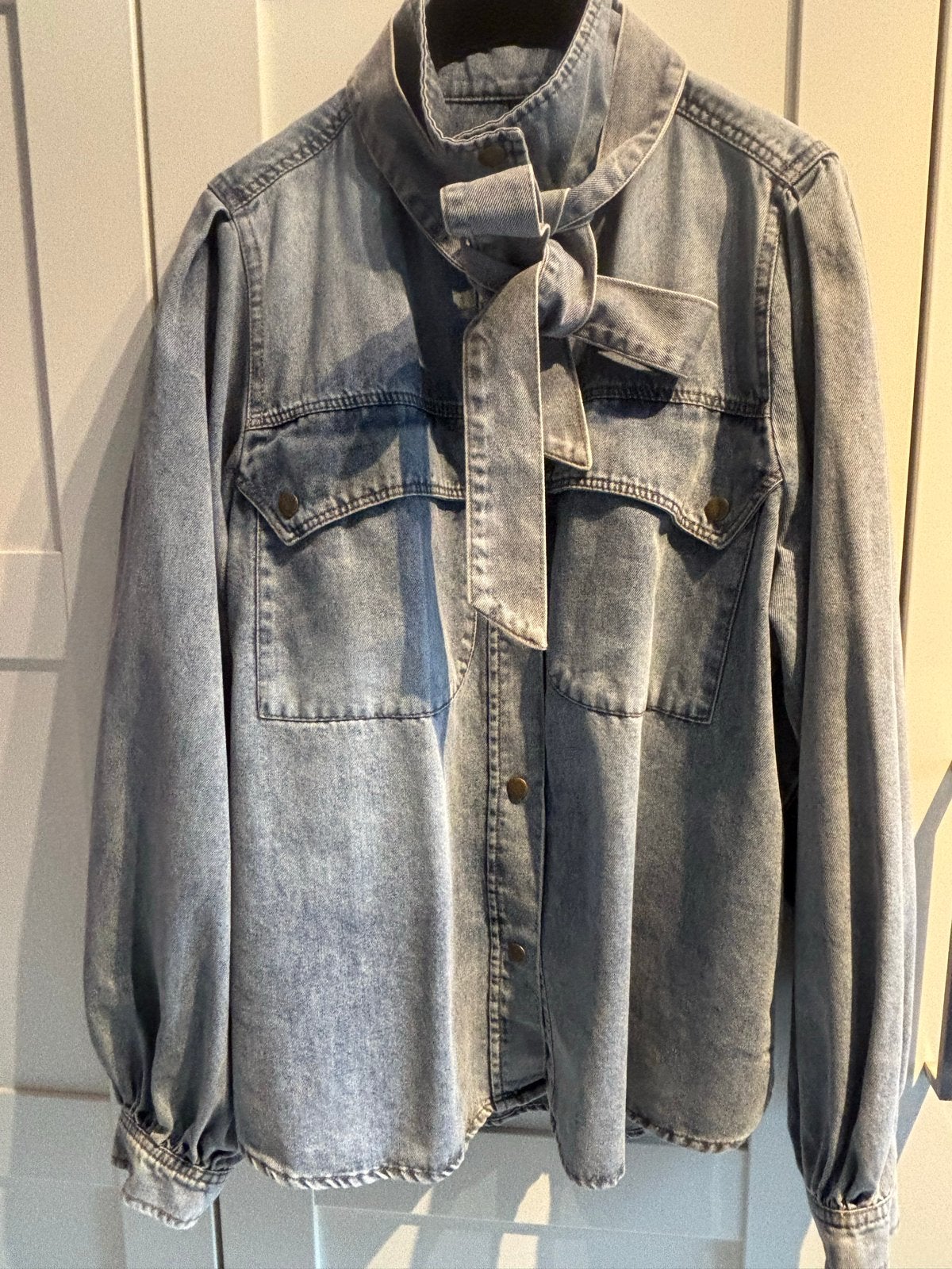 Nieuw Norah Denim Blouse met Strik - maat 44, Ophalen of Verzenden, Nieuw, Maat 46/48 (XL) of groter, Blauw