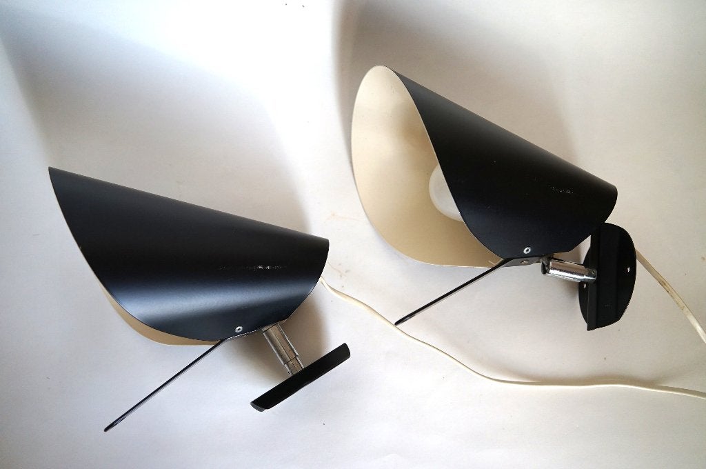 vintage 2x wandlamp metaal Ikea V9110 JAN WICKELGREN, Gebruikt, IKEA, Meerkleurig, Ophalen of Verzenden