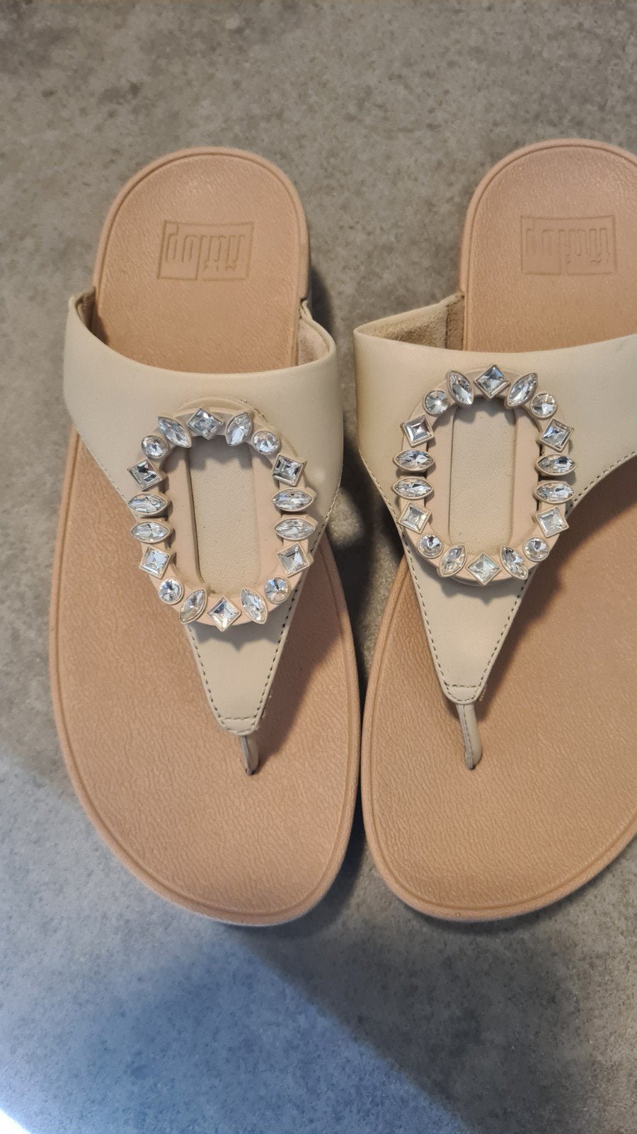 Nieuw originele FitFlop Lulu Crystal 40 beige, Slippers, Beige, Nieuw, Ophalen of Verzenden