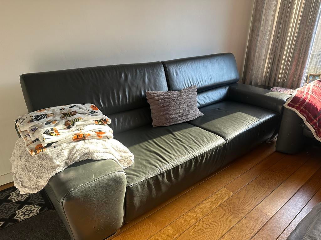 GRATIS!! Musterring bank met verstelbare rugleuning, 100 tot 125 cm, Driepersoons, Leer, Ophalen of Verzenden