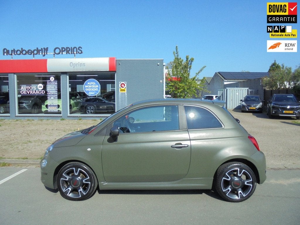 Fiat 500 0.9 TwinAir Turbo Sport Incl Bovag Garantie, Verde, 12 maanden, Gebruikt, Leder en Stof, 905 kg