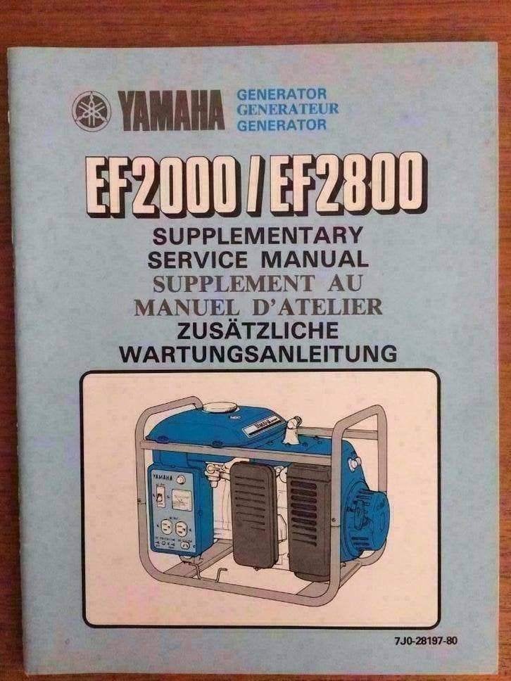 Yamaha generator EF1800/EF2000/EF2600/EF2800 service manual., Verzenden, Yamaha