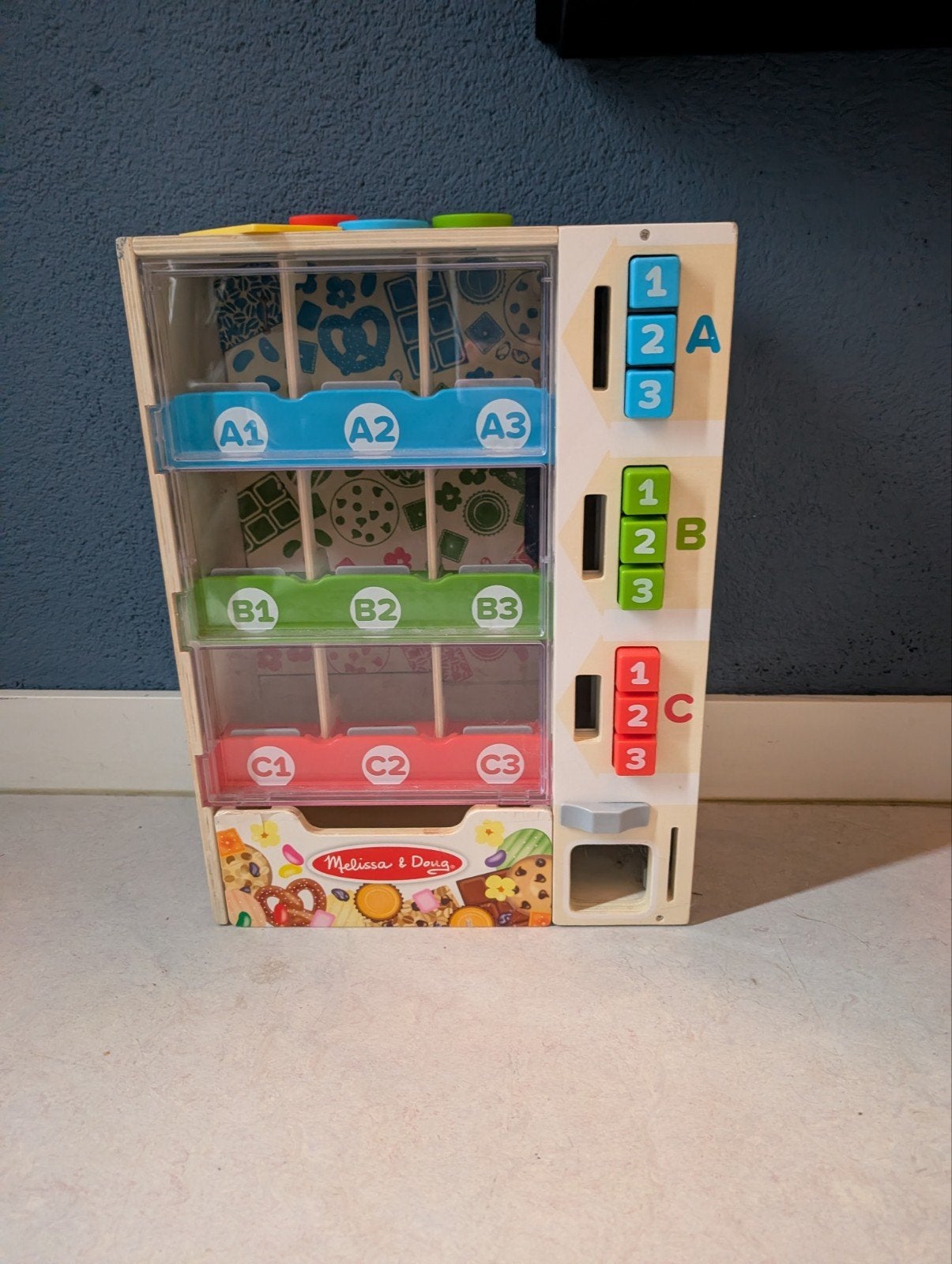 Melissa & Doug werkende snack automaat, Ophalen, Zo goed als nieuw