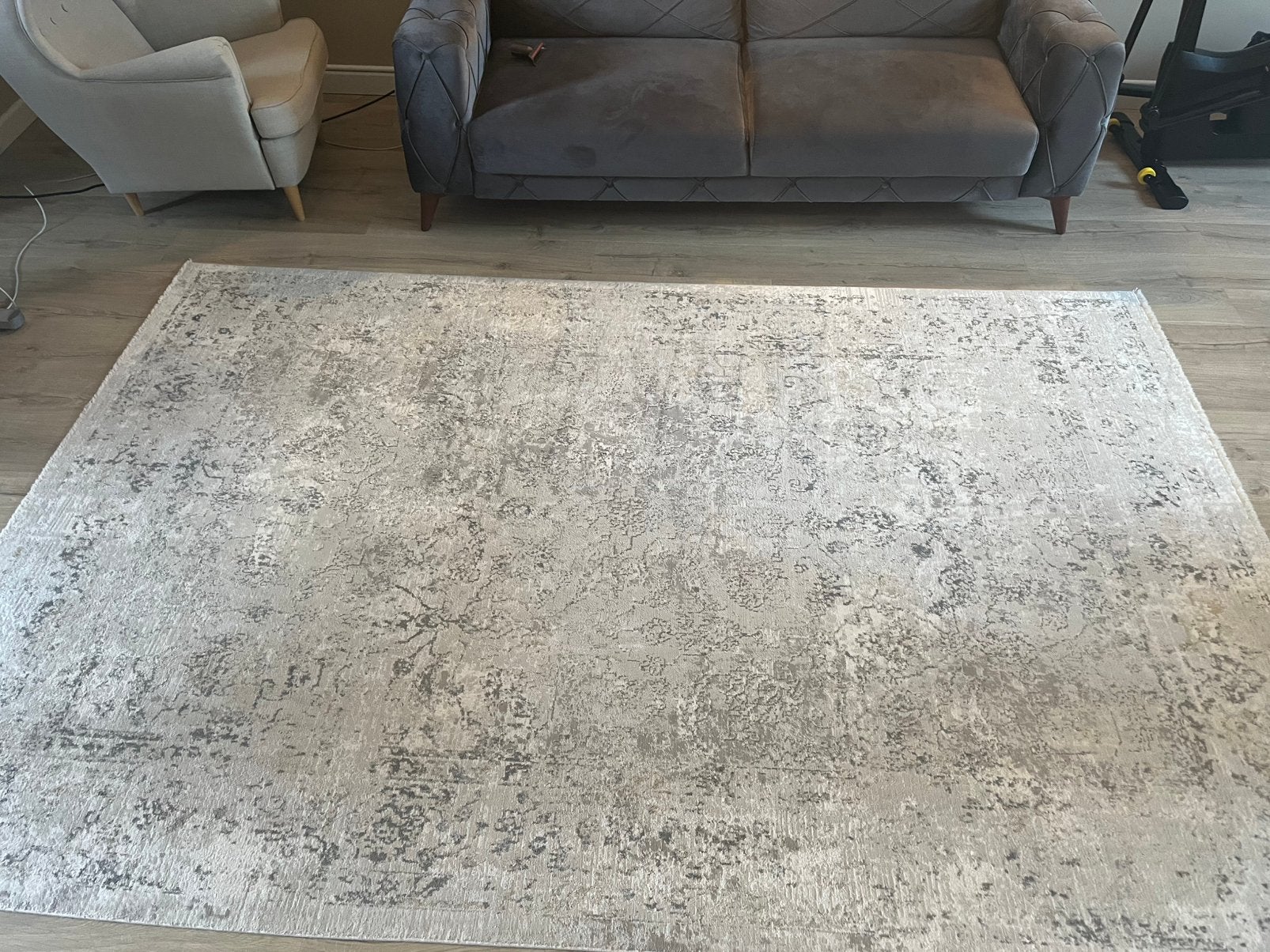 Benuta viscose vloerkleed, Ophalen, Gebruikt, Wit, 200 cm of meer