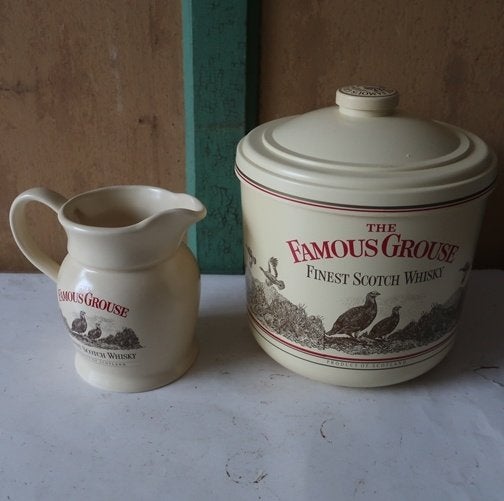 Famous Grouse Whisky water kan jug & ijsemmer origineel SET, Ophalen of Verzenden, Gebruikt, Gebruiksvoorwerp