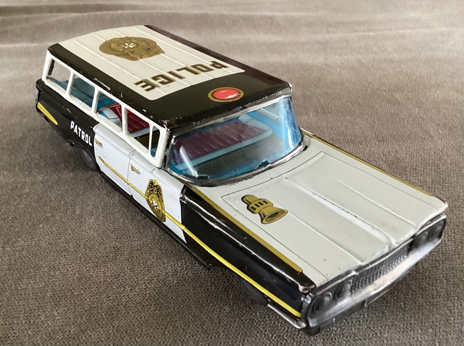 1969 blikken Ford Fairlane Station Police Patrol car,Politie, Antiek en Kunst, Antiek | Speelgoed, Ophalen