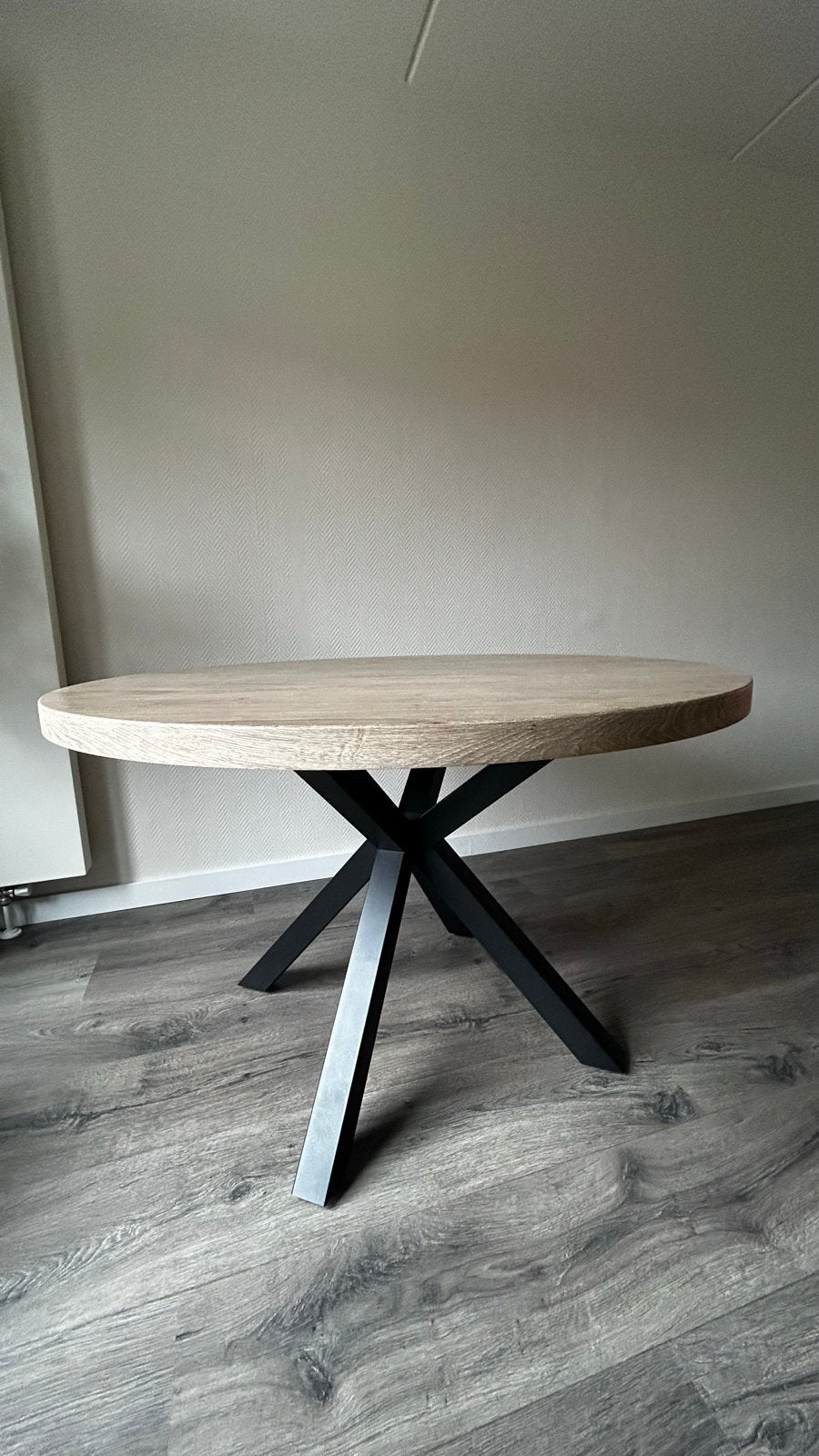 Ronde eettafel 120 cm, Ophalen, Gebruikt, Rond, 200 cm of meer
