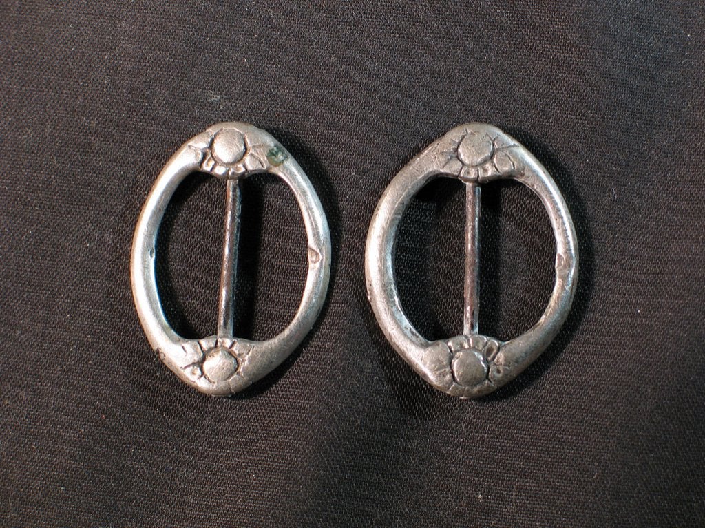 2 Kuitgespen antiek zilver Meppel J. Jonker 1860. 2093, Ophalen of Verzenden, Zilver