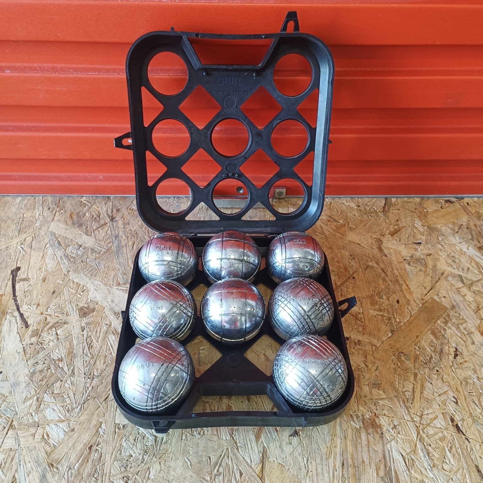 Obut Jeu de Pétanque - 8 stalen jeu de boules met koffer, Ophalen of Verzenden, Gebruikt
