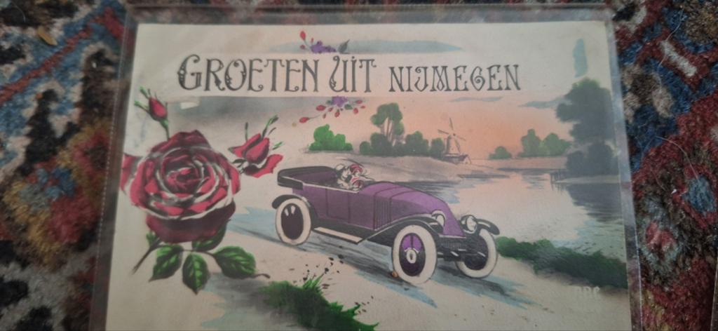 Franse  'Groeten uit Nijmegen' - automobiel, Ophalen of Verzenden, Voor 1920, Gelopen, Gelderland