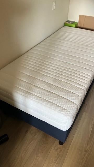 Boxspring 1 persoons, Ophalen, 90 cm, Eenpersoons, Blauw