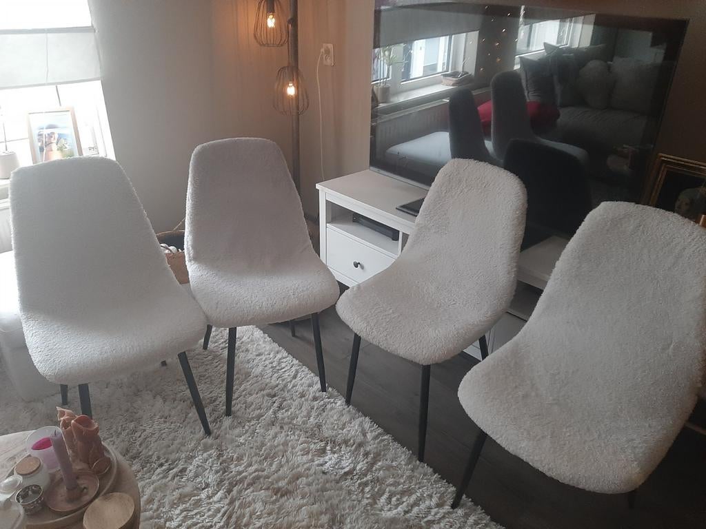 Eetkamerstoelen 4 stuks, Huis en Inrichting, Stoelen, Ophalen of Verzenden, Gebruikt, Wit