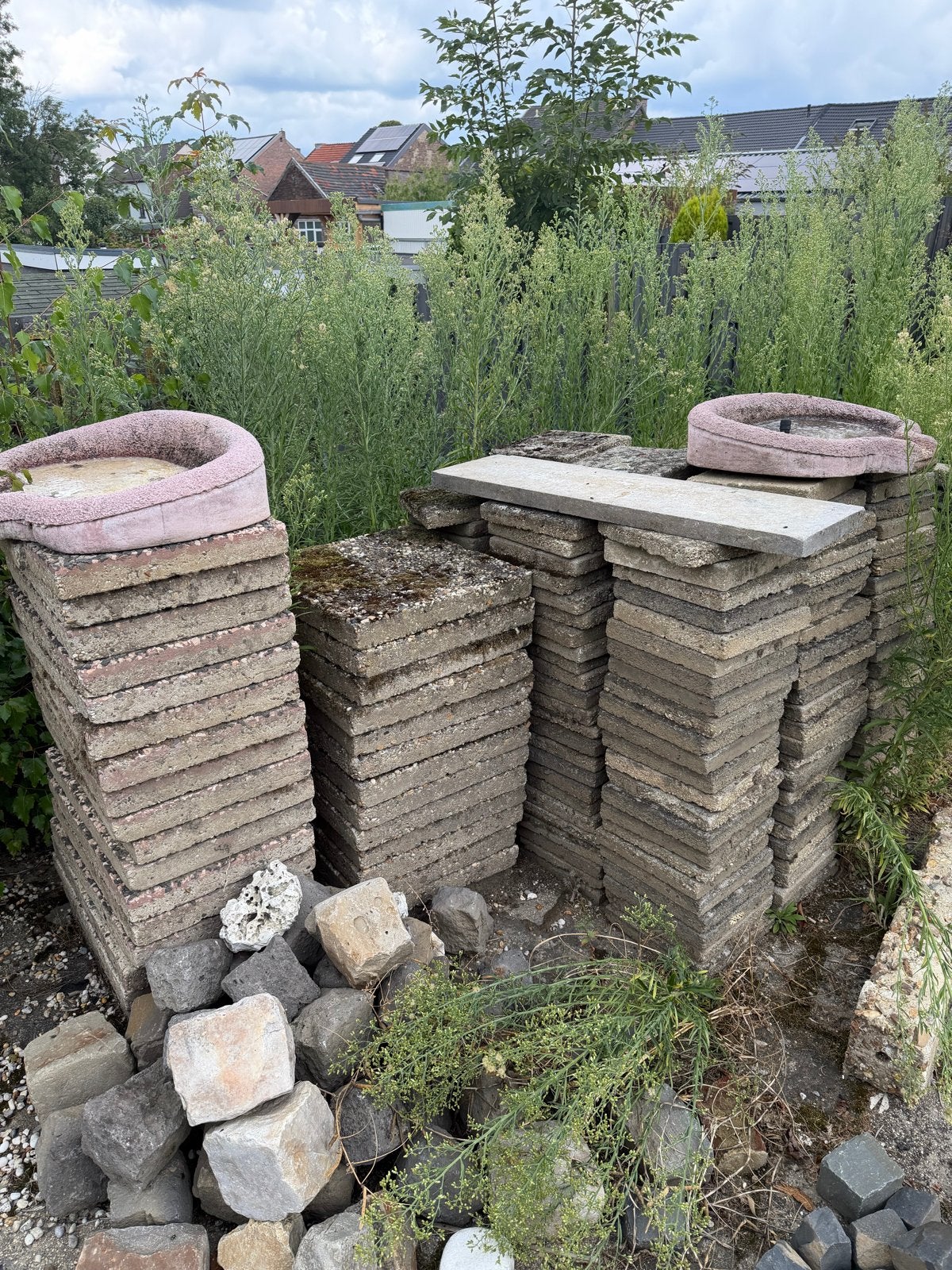 GRATIS gebruikte terrastegels, Tuin en Terras, Ophalen, Gebruikt, Klinkers, 10 m² of meer