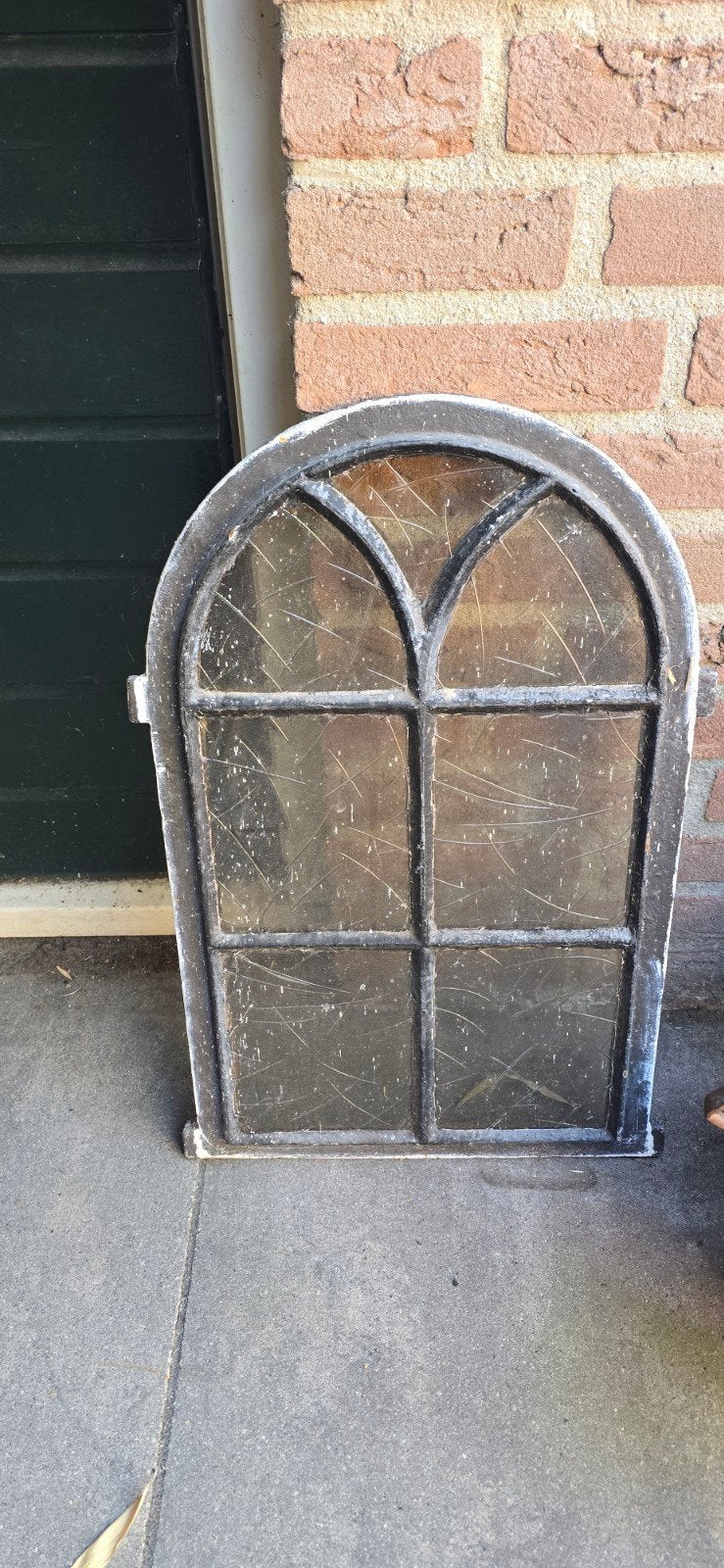 Decoratief oud raam met boog - Gebruikt, Ophalen, Gevelraam of Ruit, Gebruikt, Minder dan 80 cm