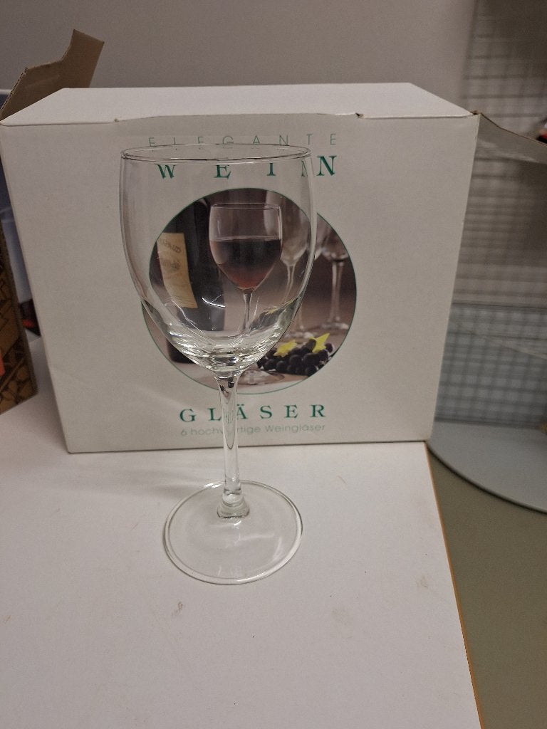 6 wijnglazen Cristallerie D'Arques Champs Elysées, Glas of Glazen, Nieuw, Ophalen of Verzenden, Glas