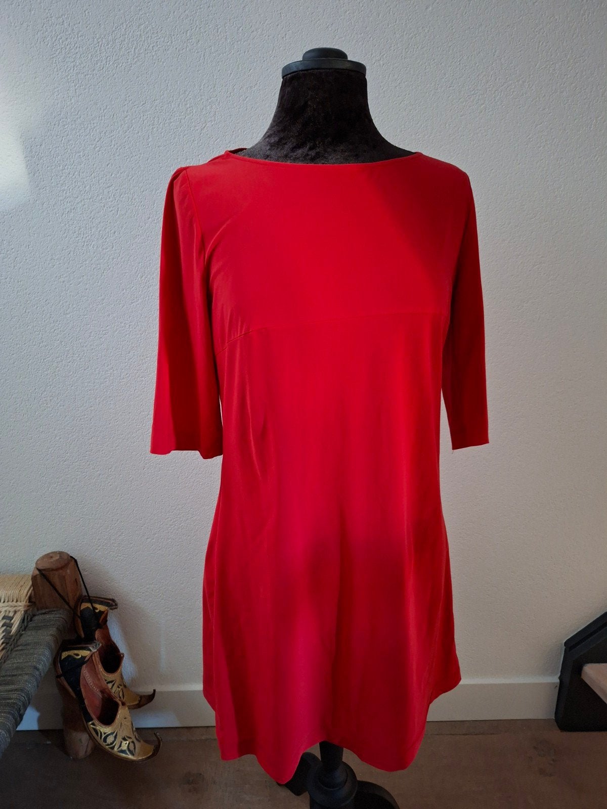 Rode jurk van La Dress by Simone, maat M, Maat 38/40 (M), Ophalen of Verzenden, La Dress by Simone, Gedragen