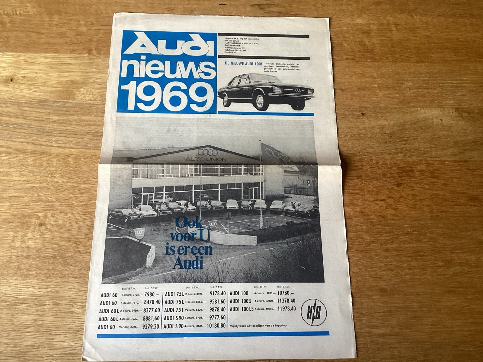 Audi Nieuws 1969 - Originele Autoreclame Brochure, Ophalen of Verzenden, Gelezen, Audi