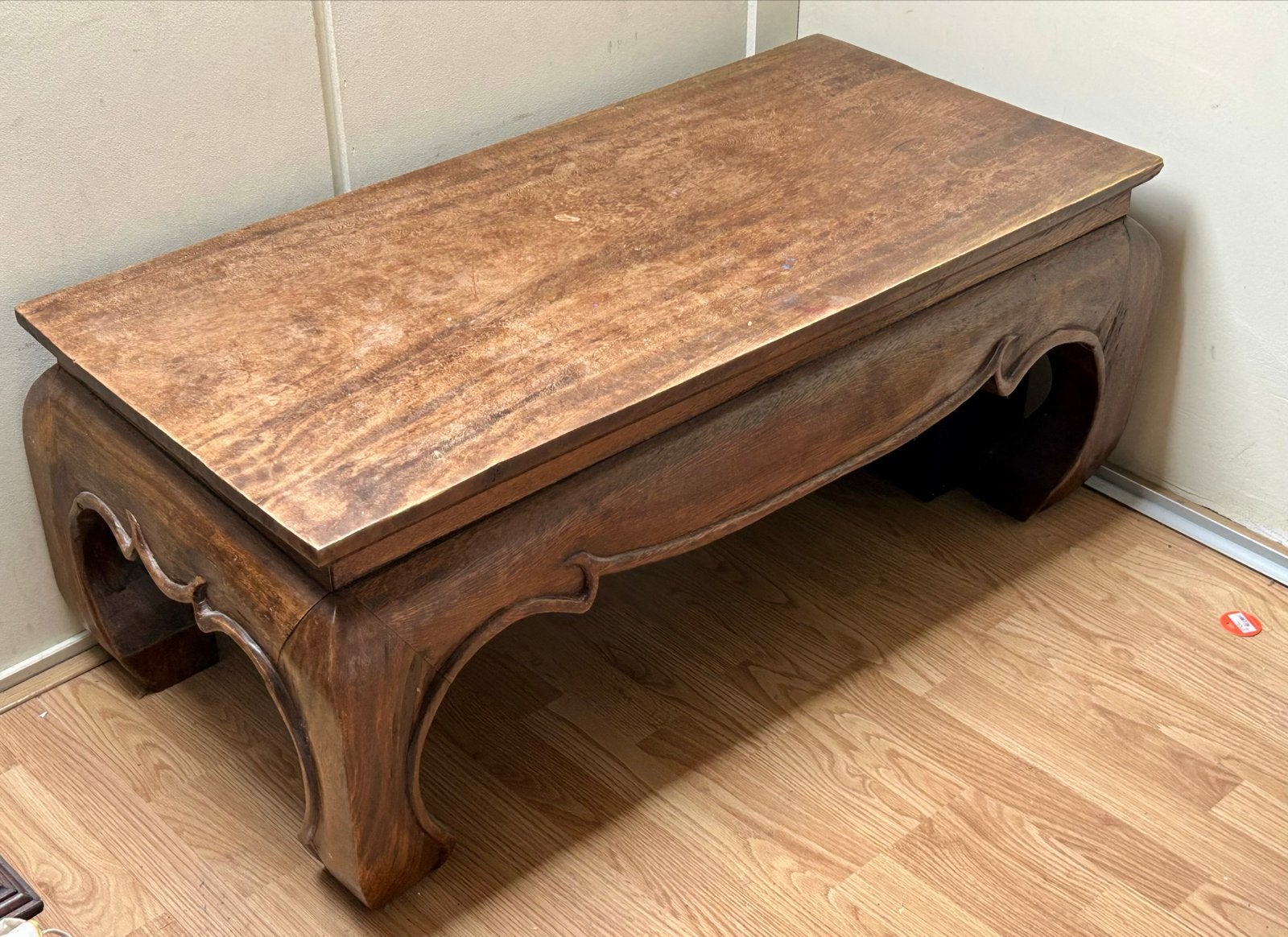 Houten salontafel - 100x45 cm, Minder dan 50 cm, Gebruikt, Ophalen of Verzenden, Rechthoekig