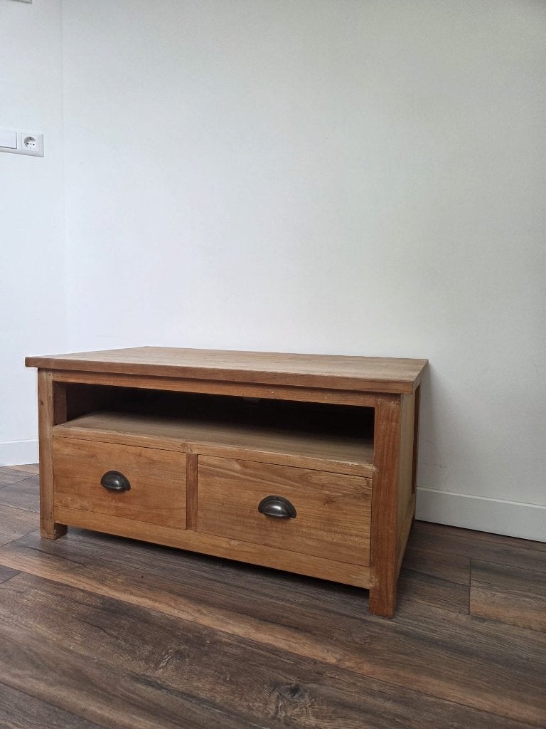 TV-meubel / Lage kast van teakhout, Ophalen, Minder dan 50 cm, Gebruikt, Teakhout