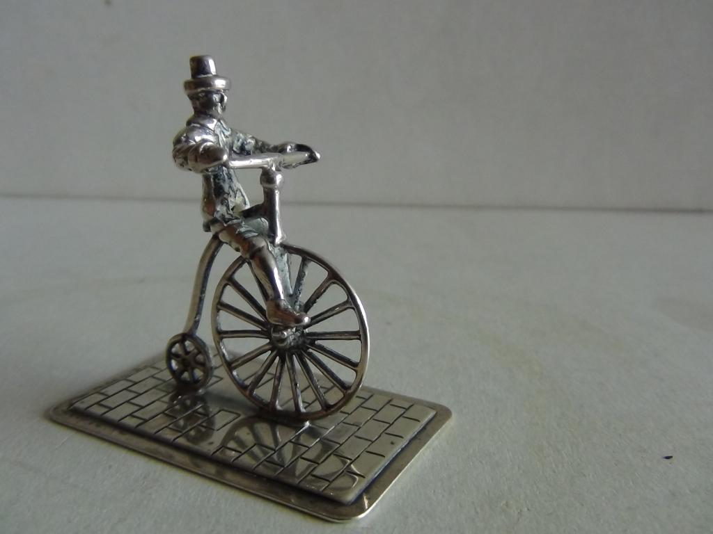 Miniatuur zilver EY24 fiets velocipede zilveren miniaturen, Verzenden, Zilver